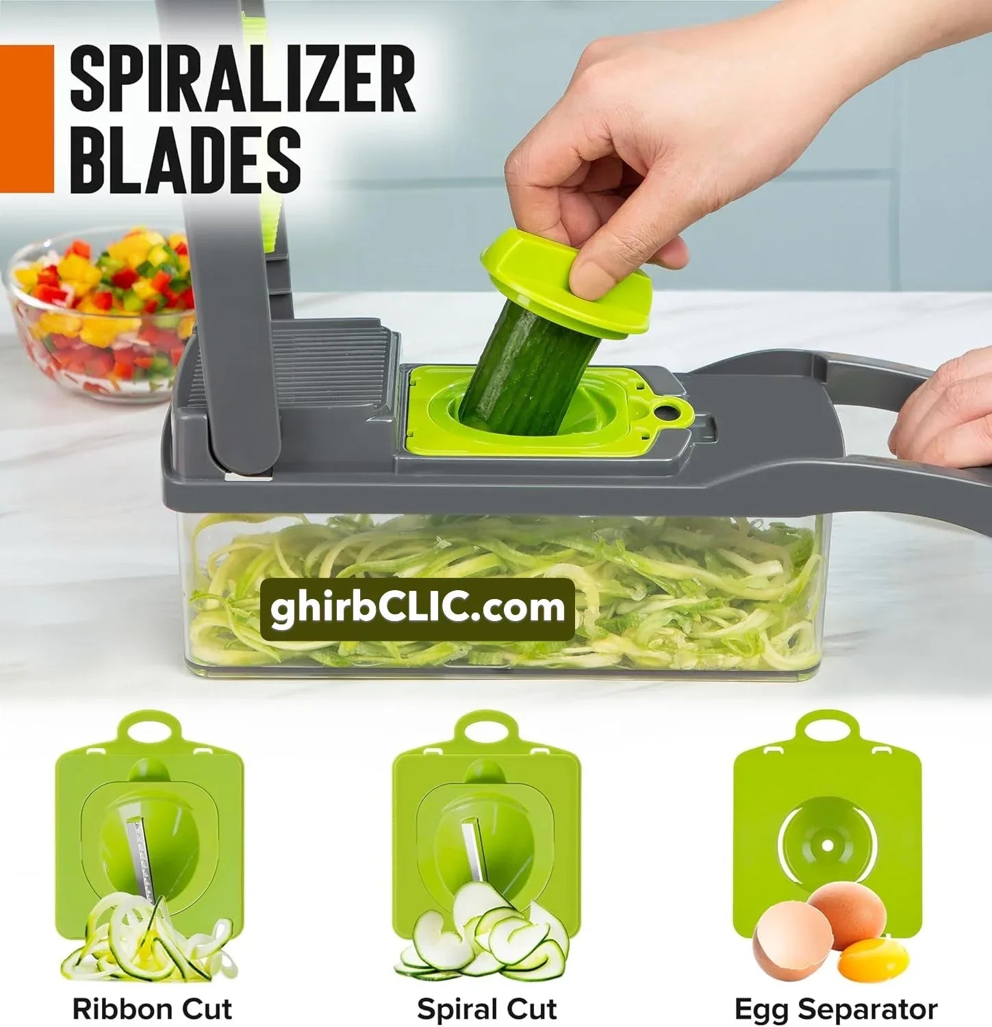 Hachoir à légumes et trancheuse 16 en 1 - Ghirbclic