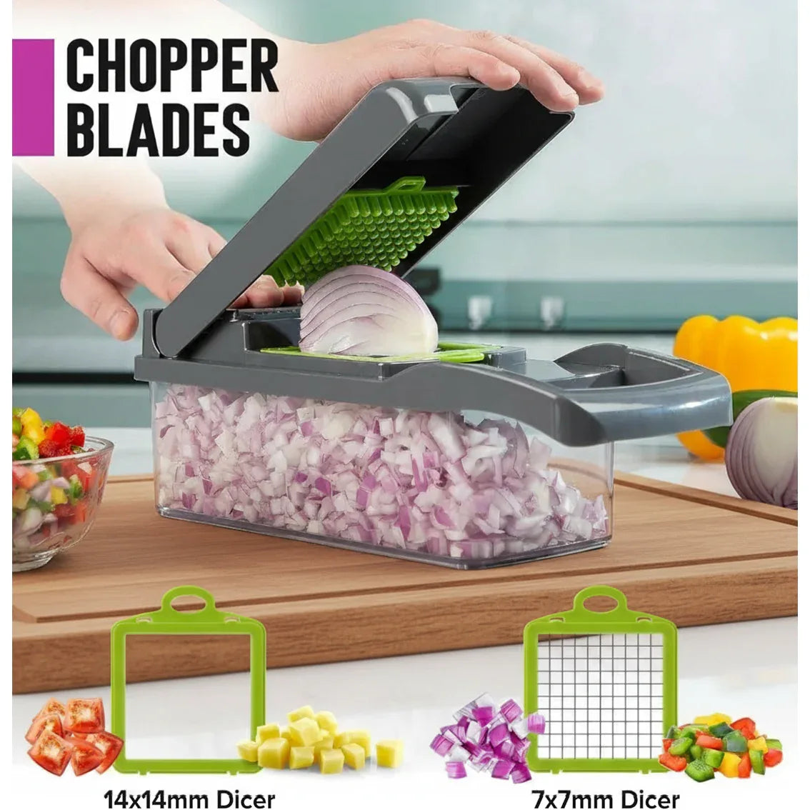 Hachoir à légumes et trancheuse 16 en 1 - Ghirbclic